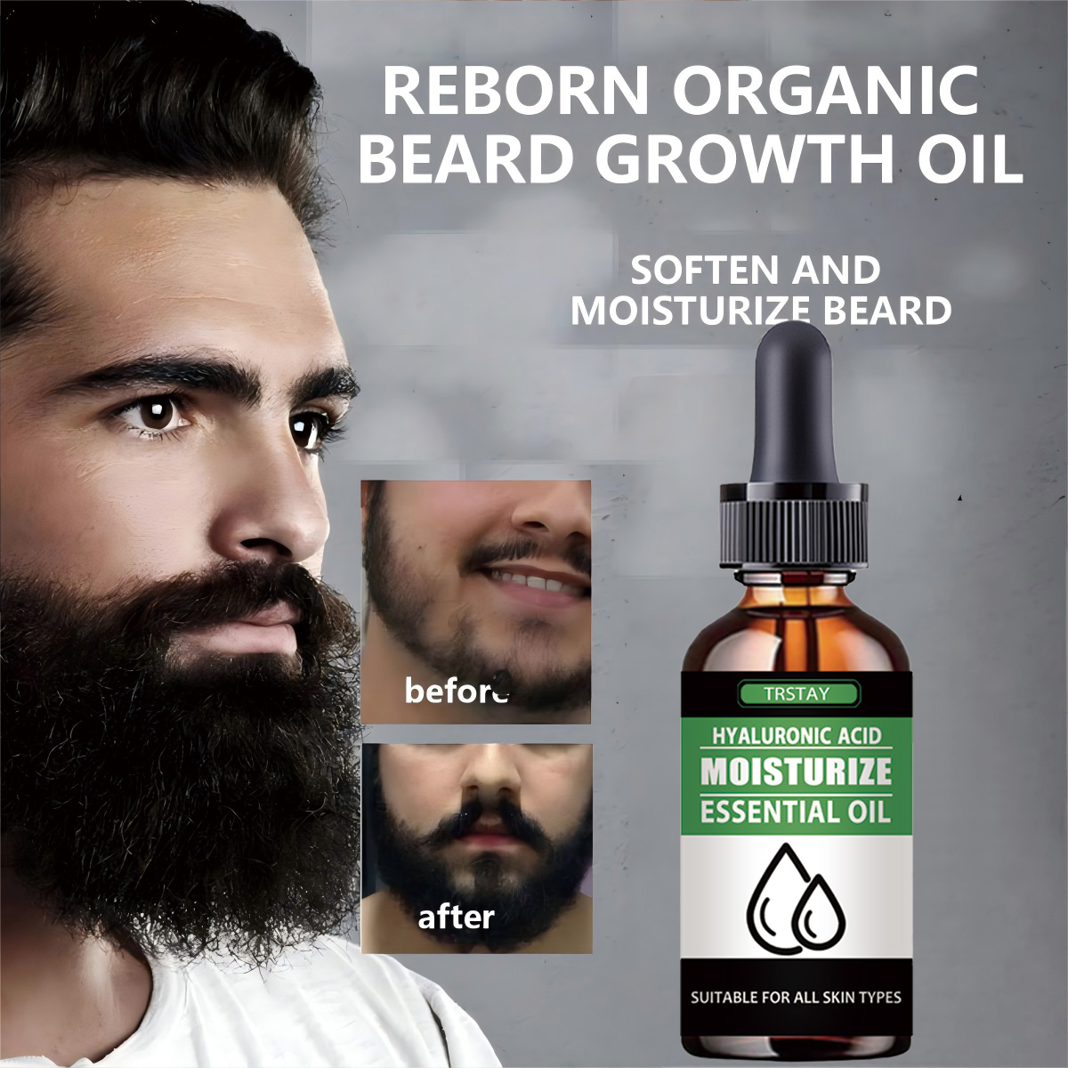Men'S Grooming Product - 100% natural acelerar o cabelo facial