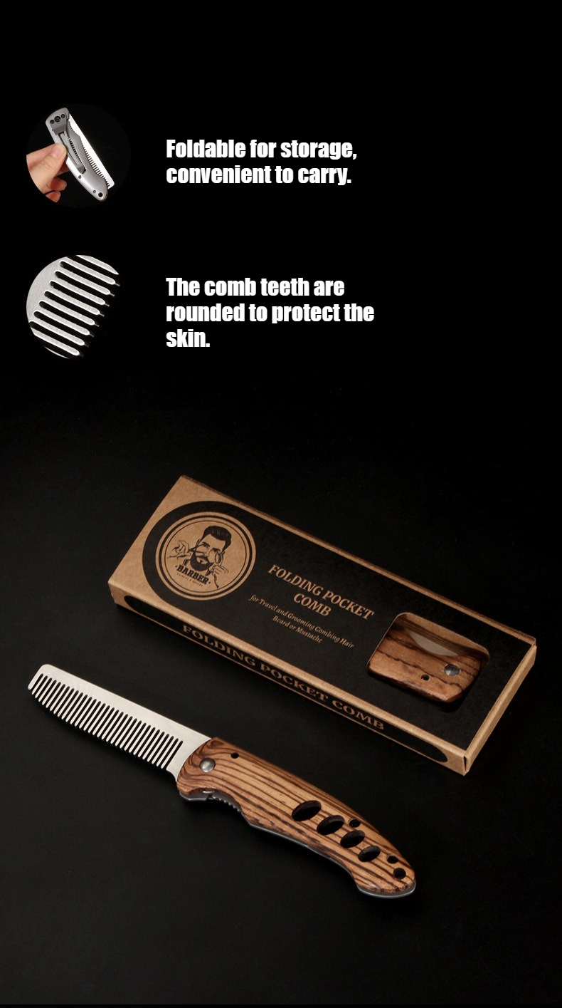 Pente Dobrável de Madeira Maci - Men'S Grooming Product avaliação e preço